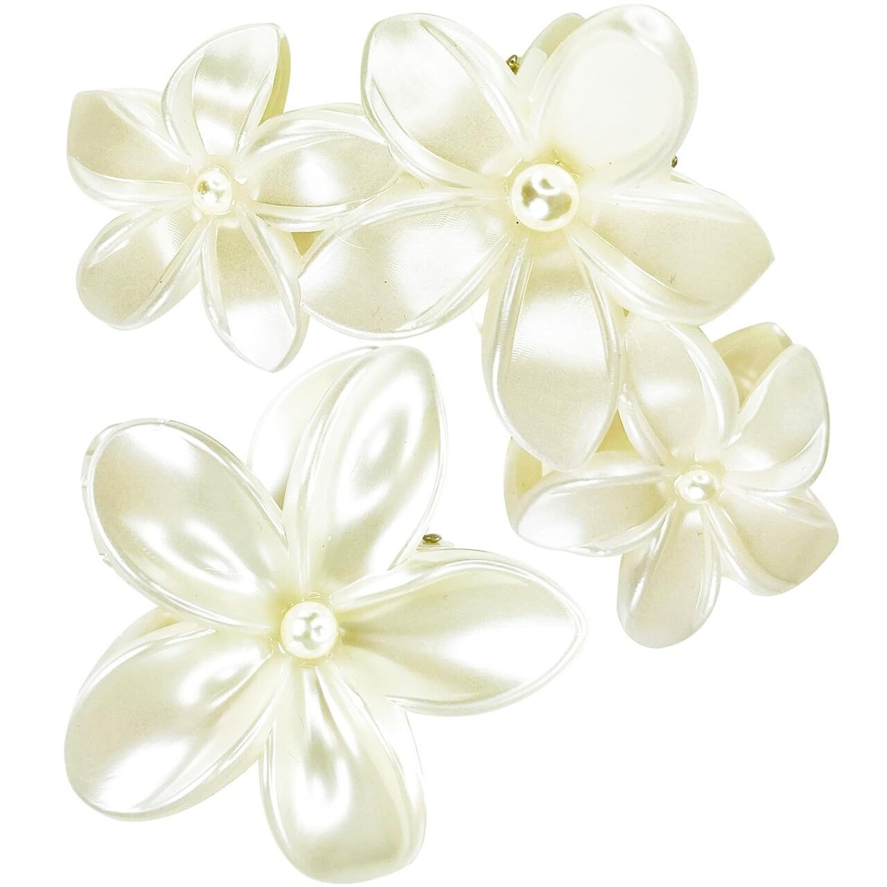 Beach Pearl Flower claw clips women girls,fancy hawaii flower hair clips